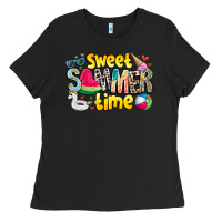 Black summer time Ladies Tee - CowhideDigitalArt