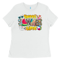 White summer time Ladies Tee - CowhideDigitalArt