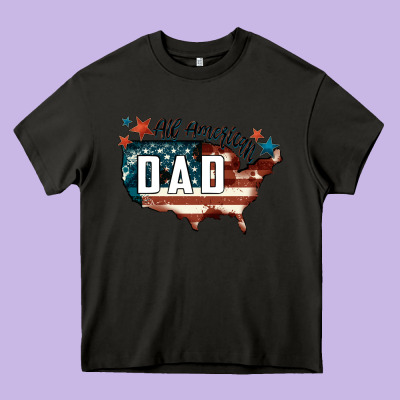 All American Dad Heavy Core Tee Designed By Fadigitalartstudio