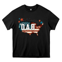 Black All american dad Heavy Core Tee - FaDigitalArtStudio