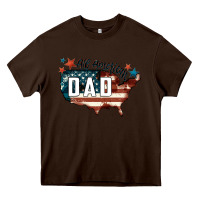 Chocolate Brown All american dad Heavy Core Tee - FaDigitalArtStudio