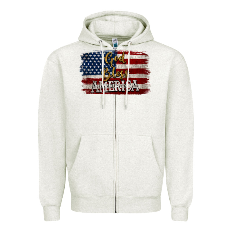 God Bless America Distressed Flag Zipper Hoodie by Jasminsmagicworld | Teevron