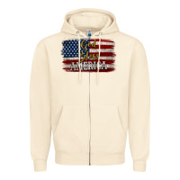 Sandshell God Bless America Distressed Flag Zipper Hoodie - Jasminsmagicworld