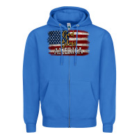 True Royal God Bless America Distressed Flag Zipper Hoodie - Jasminsmagicworld