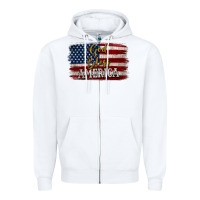 White God Bless America Distressed Flag Zipper Hoodie - Jasminsmagicworld