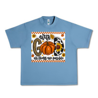 Pebble Blue With God All Things Are Possible Urban Heavy Tee - CowhideDigitalArt