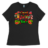 Black summer time Ladies Tee - CowhideDigitalArt