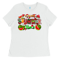 White summer time Ladies Tee - CowhideDigitalArt
