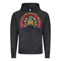 Vintage Black school bus leopard cowhide rainbow Vintage Hoodie - Artiststas