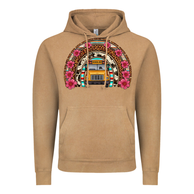 School Bus Leopard Cowhide Rainbow Vintage Hoodie by Artiststas | Teevron