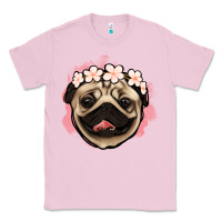 Bubblegum Pink pug floral Classic Tee - Jasminsmagicworld