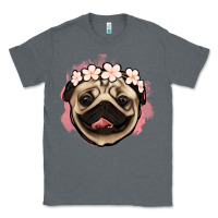 Charcoal Heather pug floral Classic Tee - Jasminsmagicworld