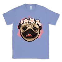 Colony Blue pug floral Classic Tee - Jasminsmagicworld