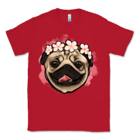 Red pug floral Classic Tee - Jasminsmagicworld