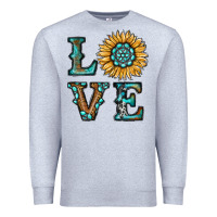 Heather Grey sunflower love Premium Sweatshirt - RanaPortraitStore
