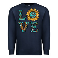 Navy sunflower love Premium Sweatshirt - RanaPortraitStore