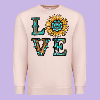 Sunflower Love Premium Sweatshirt Designed By Ranaportraitstore
