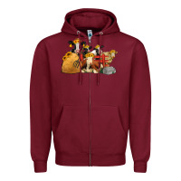 Burgundy Cows With Sunflower Headbands Zipper Hoodie - Jasminsmagicworld