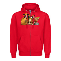 Red Cows With Sunflower Headbands Zipper Hoodie - Jasminsmagicworld