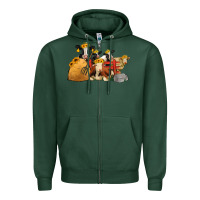 Sports Green Cows With Sunflower Headbands Zipper Hoodie - Jasminsmagicworld