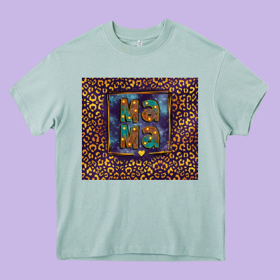 Leopard Mama Heavy Core Tee Designed By Fadigitalartstudio