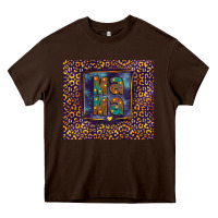 Chocolate Brown Leopard mama Heavy Core Tee - FaDigitalArtStudio