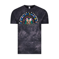 Cloud Black happy easter rainbow Vintage Tee - CowhideDigitalArt