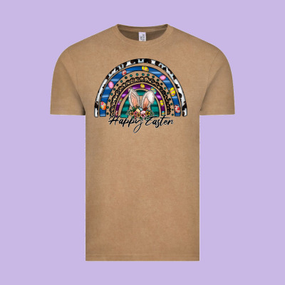 Happy Easter Rainbow Vintage Tee Designed By Cowhidedigitalart