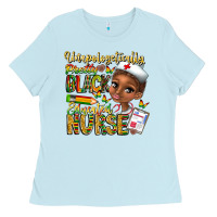 Baby Blue unapologetically pretty black educated nurse Ladies Tee - CowhideDigitalArt