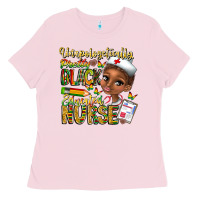 Bubblegum Pink unapologetically pretty black educated nurse Ladies Tee - CowhideDigitalArt