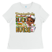 White unapologetically pretty black educated nurse Ladies Tee - CowhideDigitalArt