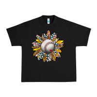 Black Baseball Sunflower Urban Heavy Tee - CowhideDigitalArt