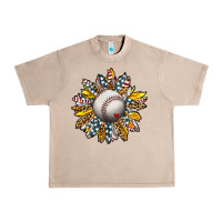French Oak Baseball Sunflower Urban Heavy Tee - CowhideDigitalArt