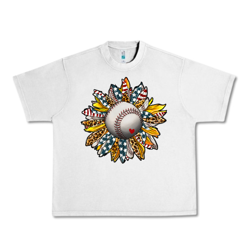 Baseball Sunflower Urban Heavy Tee by CowhideDigitalArt | Teevron