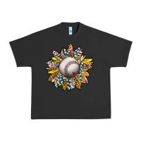Pigment Black Baseball Sunflower Urban Heavy Tee - CowhideDigitalArt