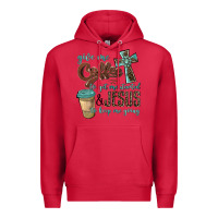 Cardinal give me coffee to get me started & jesus to keep me going Premium Hoodie - BarkalooDesign