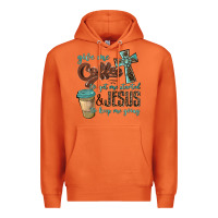 Carrot give me coffee to get me started & jesus to keep me going Premium Hoodie - BarkalooDesign