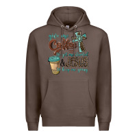 Coffee give me coffee to get me started & jesus to keep me going Premium Hoodie - BarkalooDesign