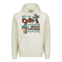 Oatmeal Heather give me coffee to get me started & jesus to keep me going Premium Hoodie - BarkalooDesign