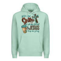 Seafoam give me coffee to get me started & jesus to keep me going Premium Hoodie - BarkalooDesign