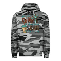 Slate Camo give me coffee to get me started & jesus to keep me going Premium Hoodie - BarkalooDesign