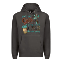 Smoke give me coffee to get me started & jesus to keep me going Premium Hoodie - BarkalooDesign