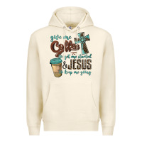 Tofu give me coffee to get me started & jesus to keep me going Premium Hoodie - BarkalooDesign
