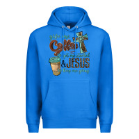 True Royal give me coffee to get me started & jesus to keep me going Premium Hoodie - BarkalooDesign