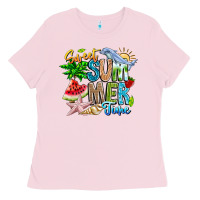Bubblegum Pink summer time Ladies Tee - CowhideDigitalArt