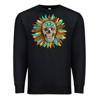 Black sunflower with skull Premium Sweatshirt - RanaPortraitStore