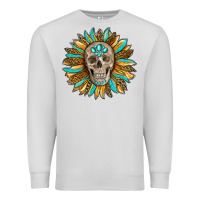 Dove Grey sunflower with skull Premium Sweatshirt - RanaPortraitStore