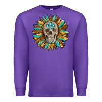 Purple sunflower with skull Premium Sweatshirt - RanaPortraitStore