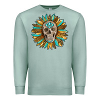 Seafoam sunflower with skull Premium Sweatshirt - RanaPortraitStore