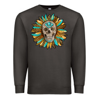 Smoke sunflower with skull Premium Sweatshirt - RanaPortraitStore